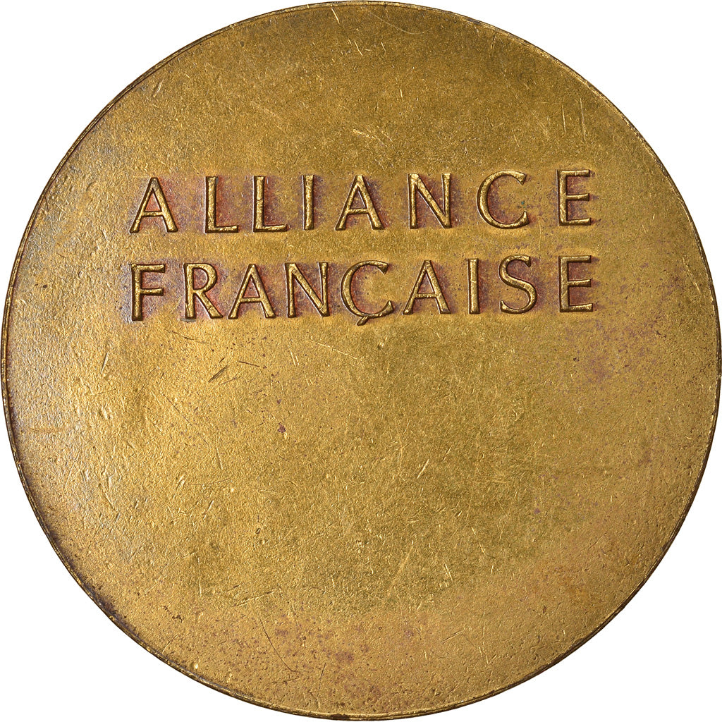 France, Medal, Alliance française, Marianne, Belmondo, AU(50-53), Copper Gilt