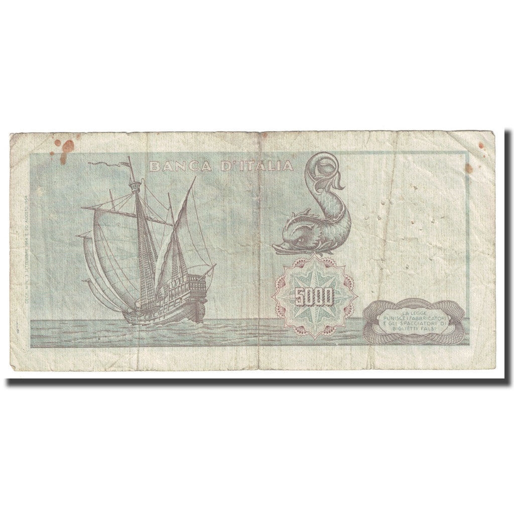 Geldschein, Italien, 5000 Lire, 1964, 1964-09-03, KM:98a, S