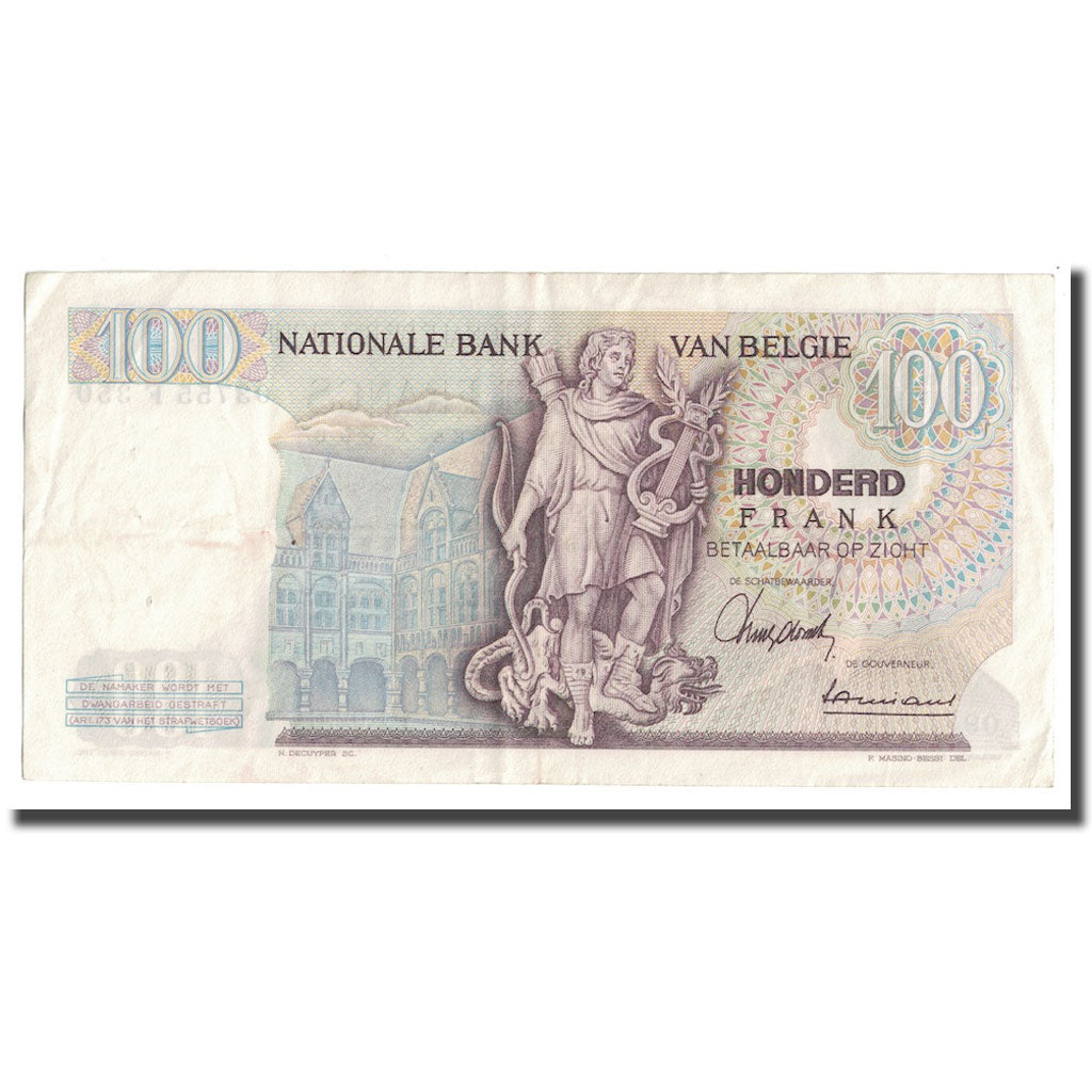 Geldschein, Belgien, 100 Francs, 1966, 1966-02-11, KM:134a, SS