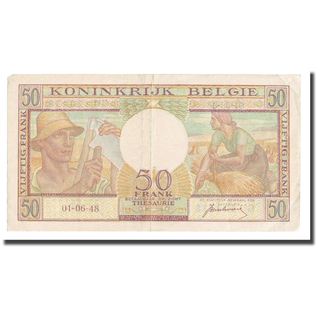 Banconote, Belgio, 50 Francs, 1948, 1948-06-01, KM:133a, BB
