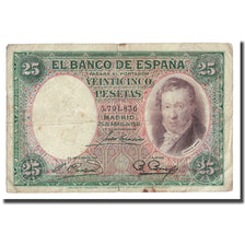 Nota, Espanha, 25 Pesetas, 1931, 1931-04-25, KM:81, VF(20-25)
