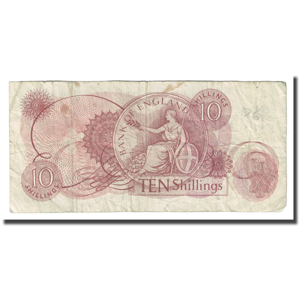 Billet, Grande-Bretagne, 10 Shillings, Undated (1966-70), KM:373c, TB