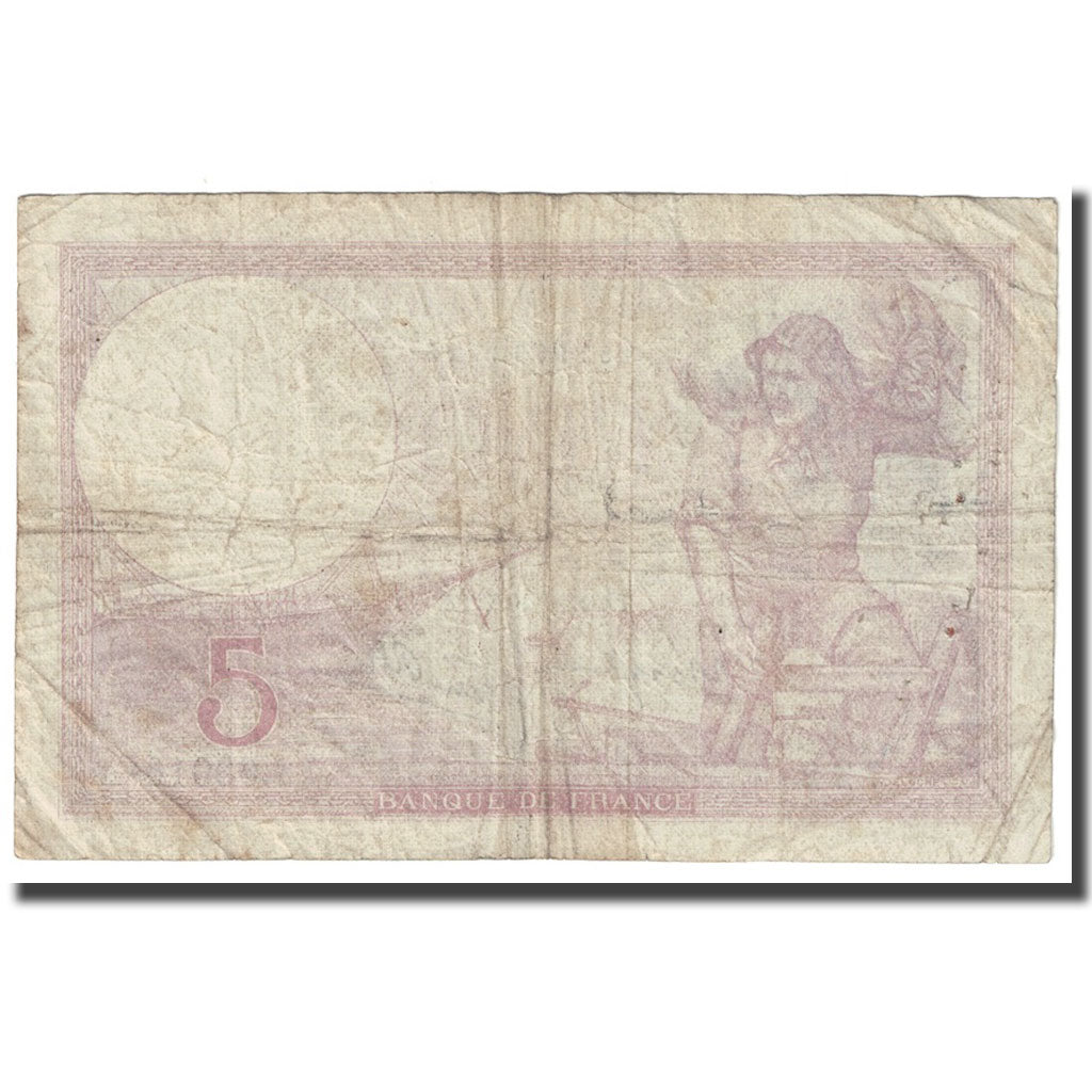 Francja, 5 Francs, Violet, 1939, 1939-09-21, VF(20-25), Fayette:04.09, KM:83