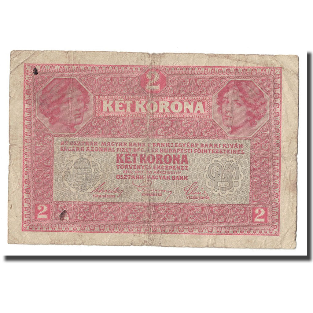 Banconote, Austria, 2 Kronen, 1917, 1917-03-01, KM:21, D+