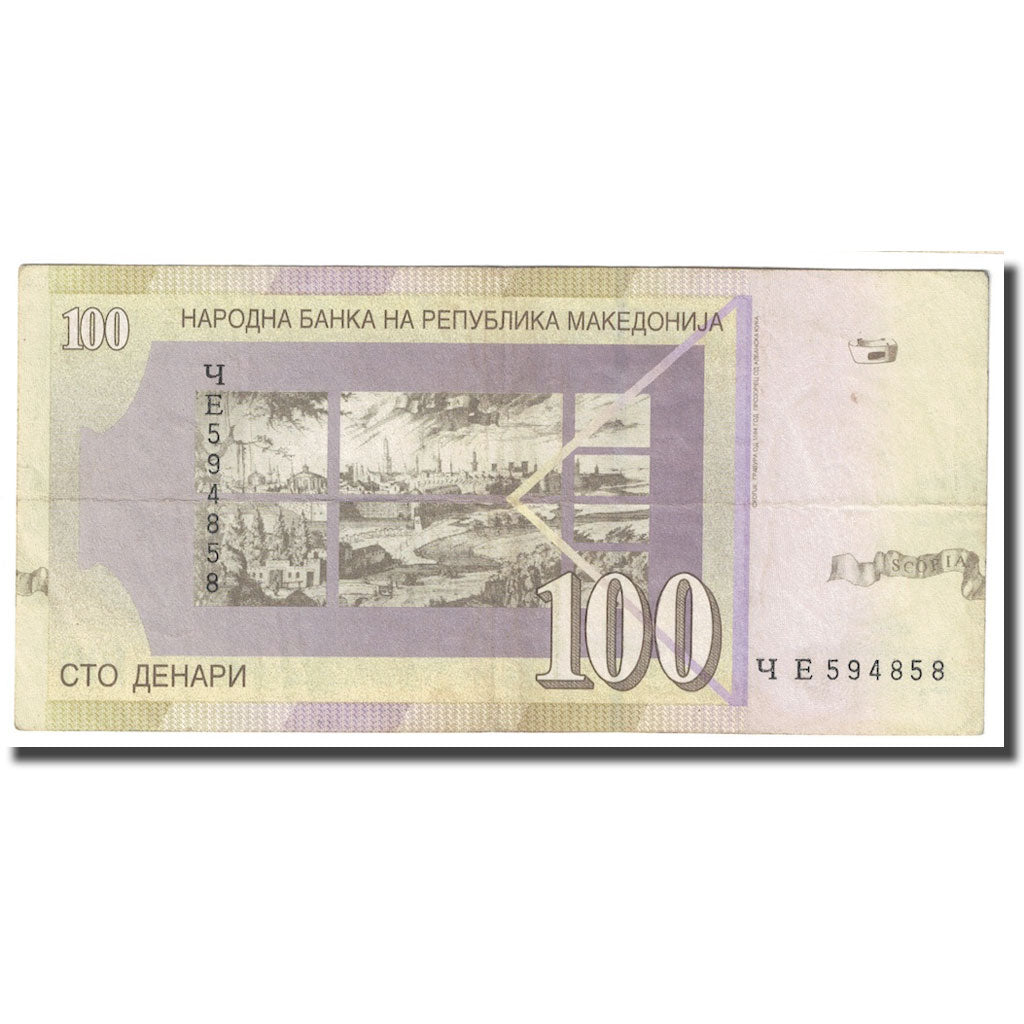 Banknot, Macedonia, 100 Denari, 2002, KM:16d, VF(30-35)
