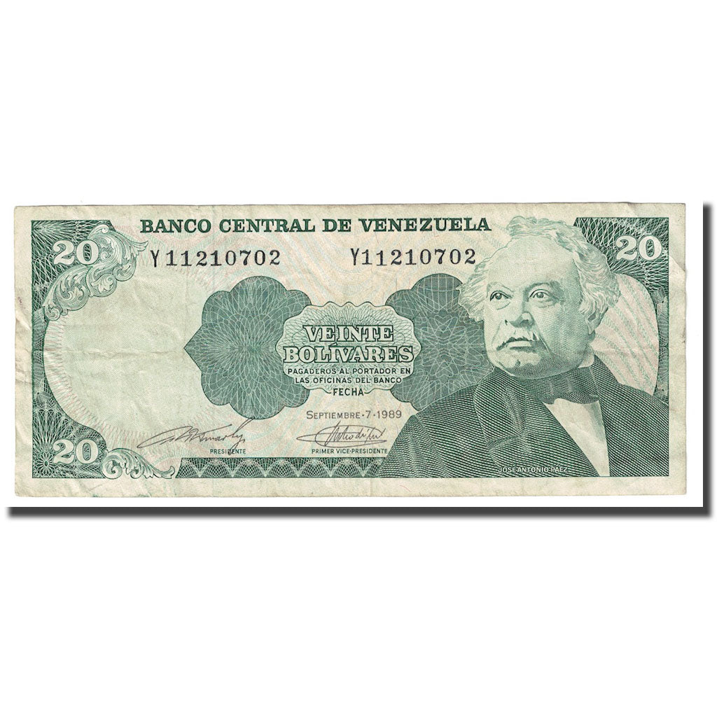 Geldschein, Venezuela, 20 Bolivares, 1989, 1989-09-07, KM:63b, SGE+