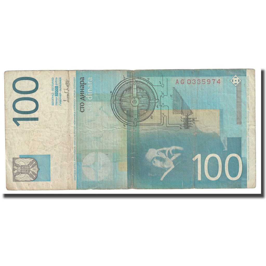 Geldschein, Jugoslawien, 100 Dinara, 2000, KM:156a, SGE+