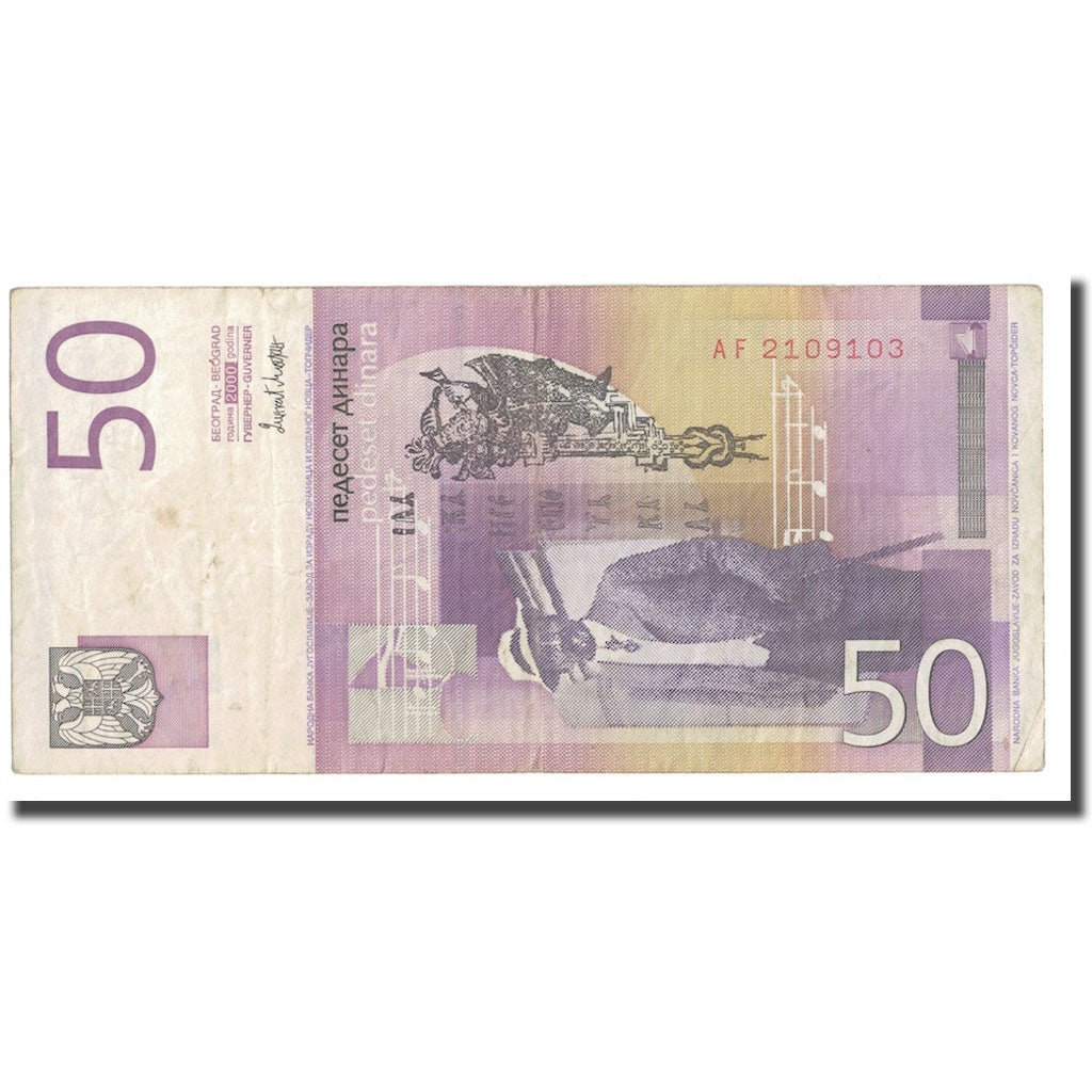 Banconote, Iugoslavia, 50 Dinara, 2000, KM:155a, MB+