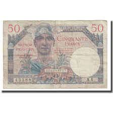 Francja, 50 Francs, 1947 French Treasury, 1947, VF(20-25), Fayette:31.1, KM:M8