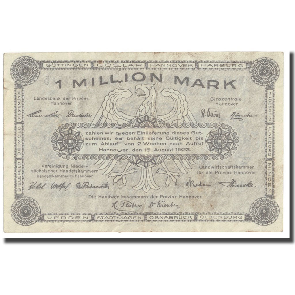 Geldschein, Deutschland, 1 Million Mark, 1923, 1923-08-15, KM:S1101, SS