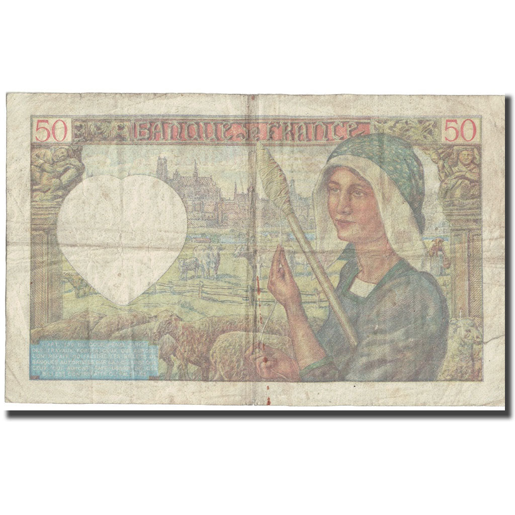 Francia, 50 Francs, Jacques Coeur, 1941, 1941-05-15, RC, Fayette:19.11, KM:93