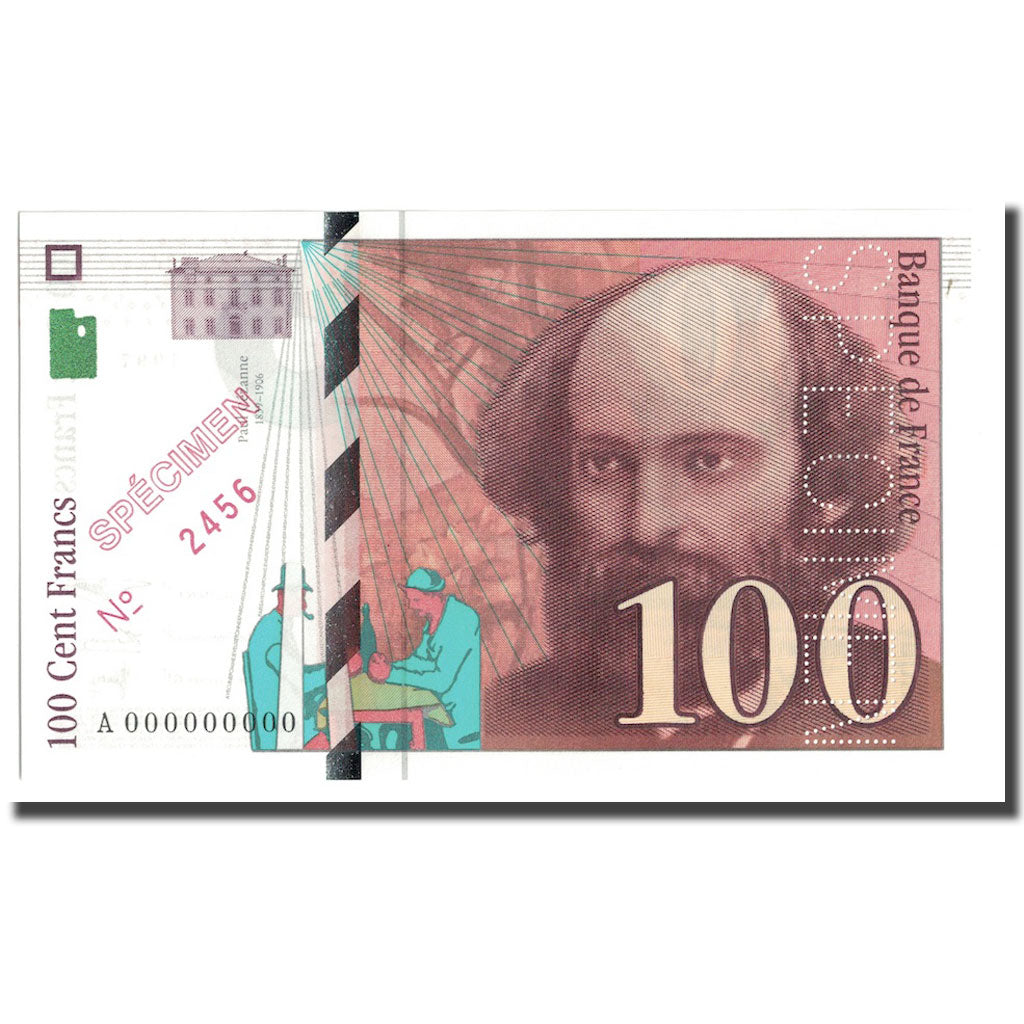 Francja, 100 Francs, Cézanne, 1997, Egzemplarz, UNC(65-70), Fayette:74.00SPN