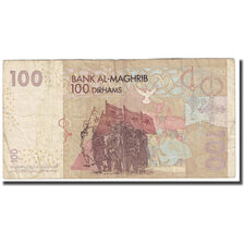 Geldschein, Marokko, 100 Dirhams, 2002, KM:70, S