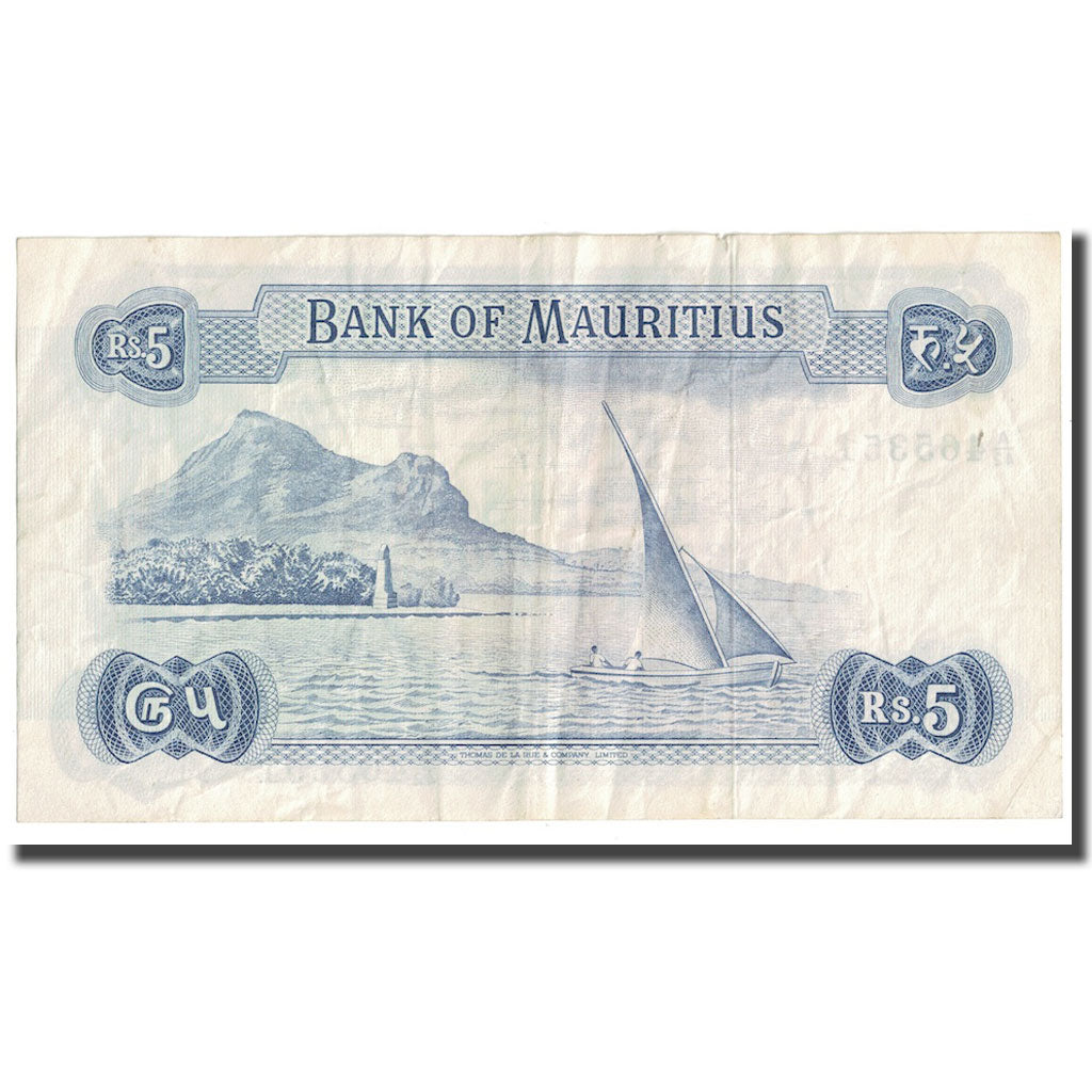 Banknot, Mauritius, 5 Rupees, Undated (1967), Undated (1967), KM:30a, F(12-15)