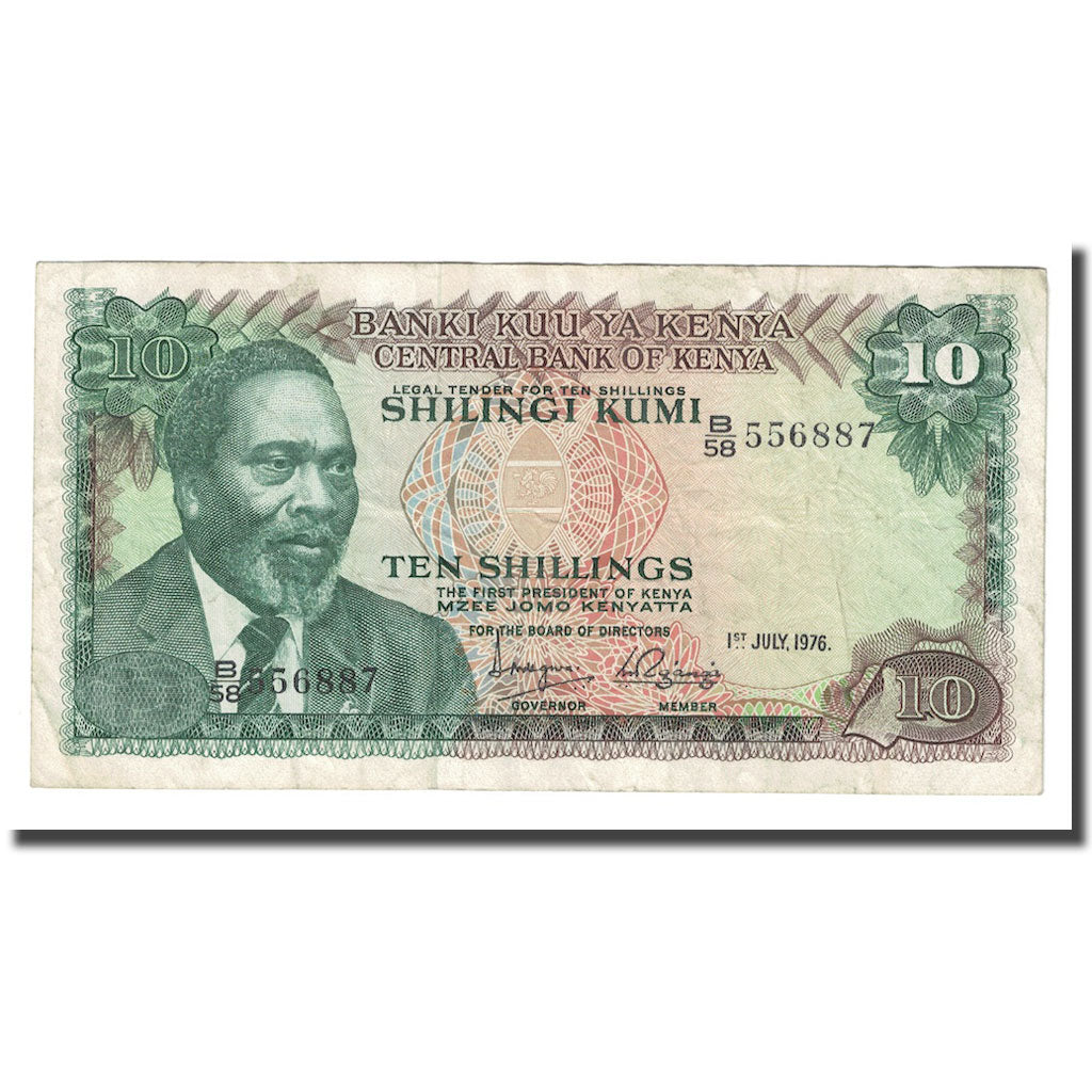 Billet, Kenya, 10 Shillings, 1976, 1976-07-01, KM:12b, TB+