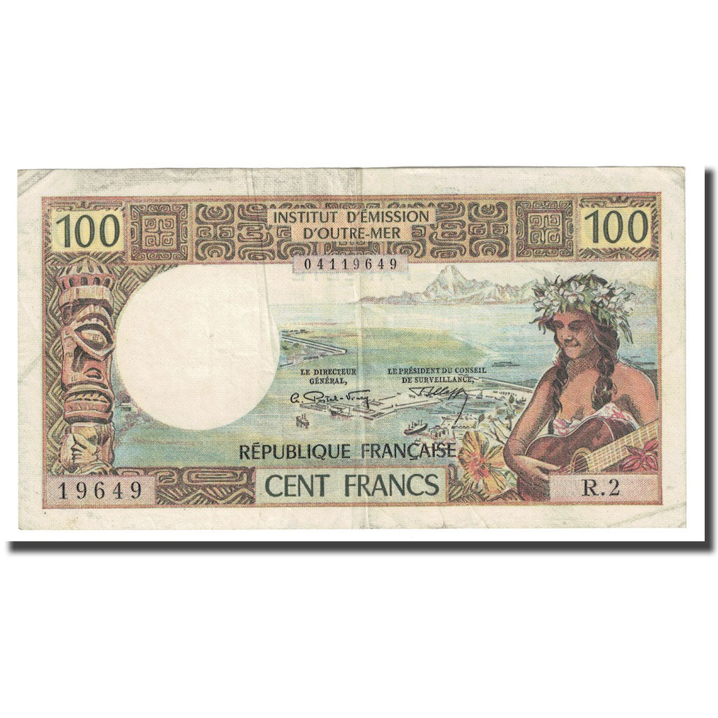Banconote, Tahiti, 100 Francs, Undated (1973), KM:24b, MB+