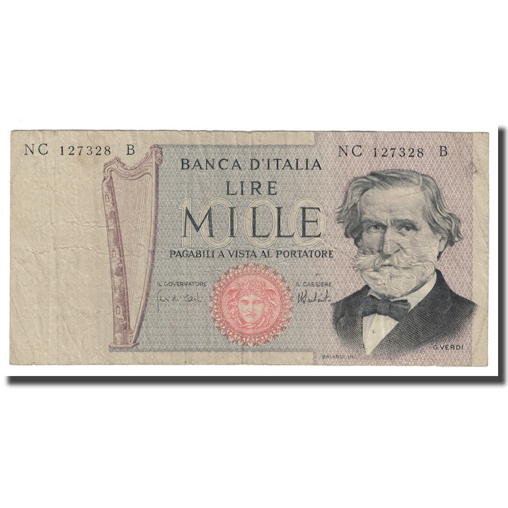 Geldschein, Italien, 1000 Lire, 1969, 1969-02-26, KM:101d, S
