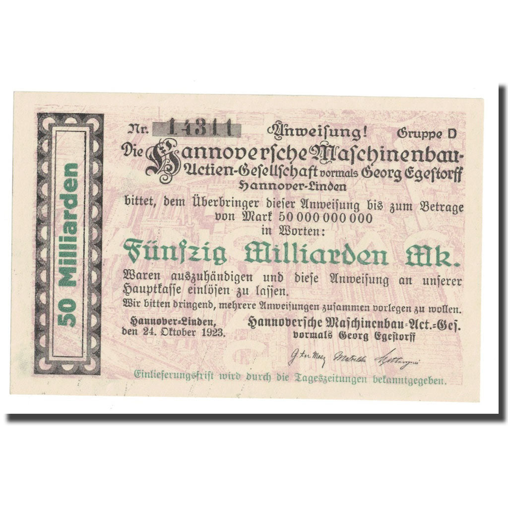 Geldschein, Deutschland, 50 Milliarden Mark, 1923, 1923-10-24, VZ