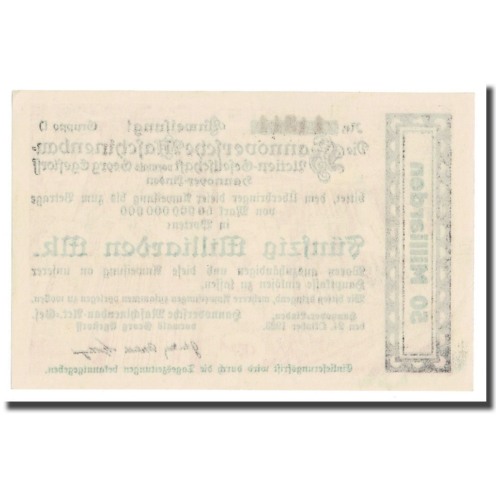 Geldschein, Deutschland, 50 Milliarden Mark, 1923, 1923-10-24, VZ