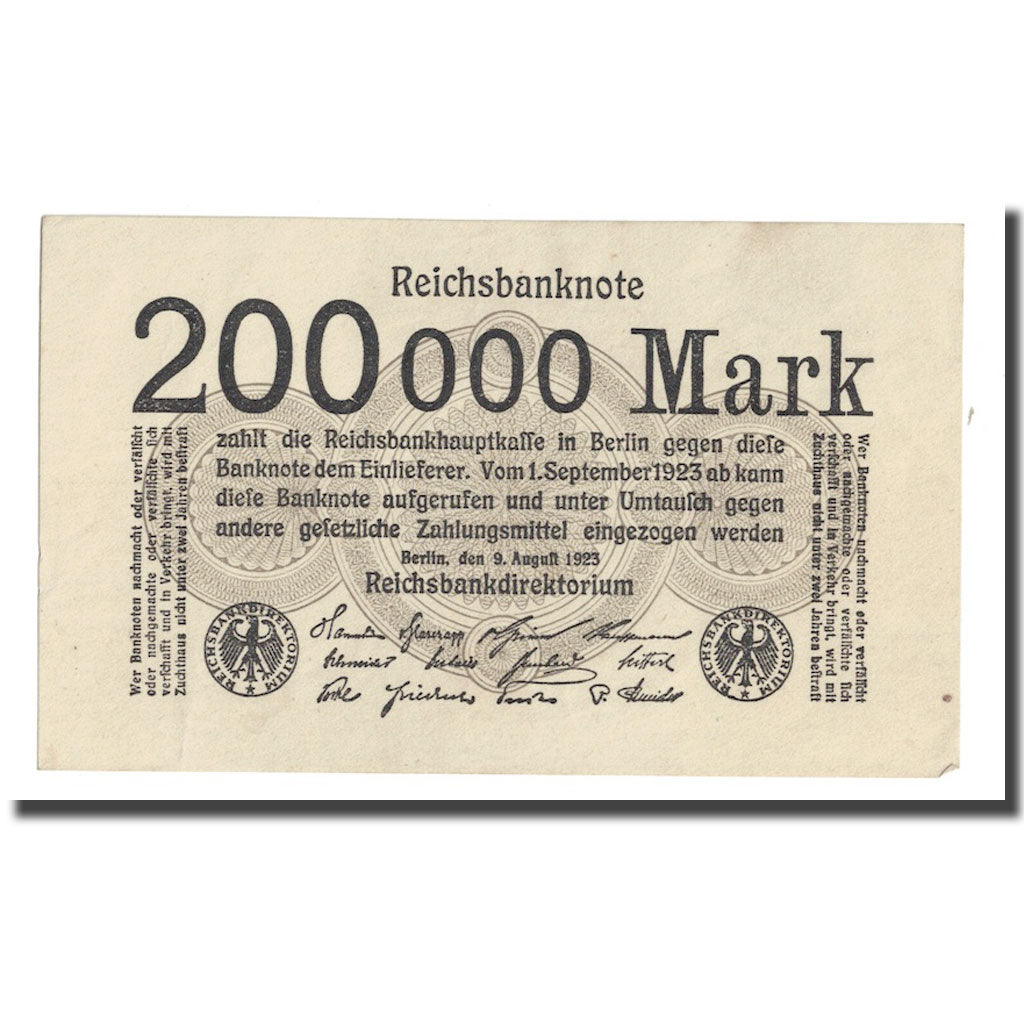 Banconote, Germania, 200,000 Mark, 1923, 1923-08-09, KM:100, BB