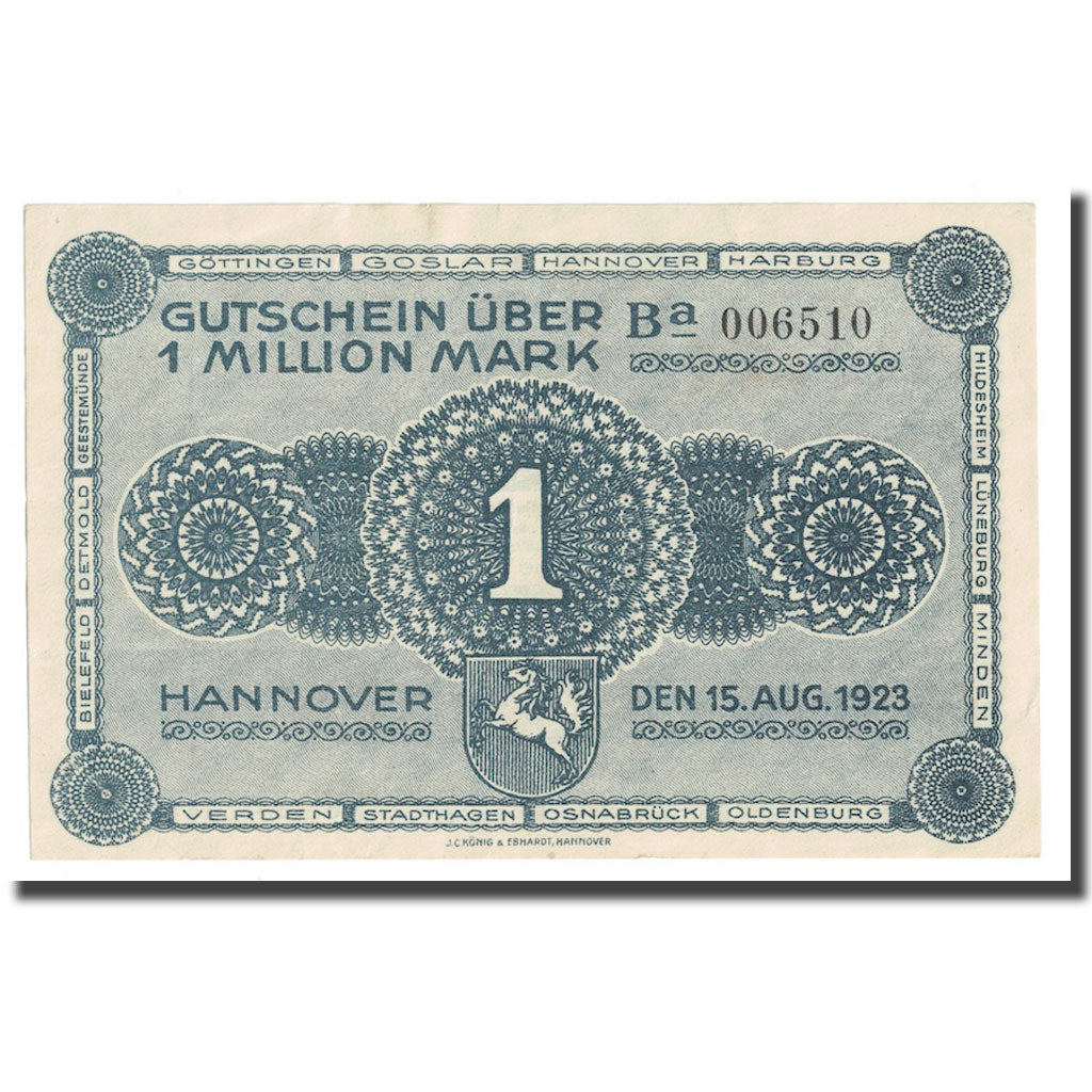 Geldschein, Deutschland, 1 Million Mark, 1923, 1923-08-15, KM:S1101, VZ+