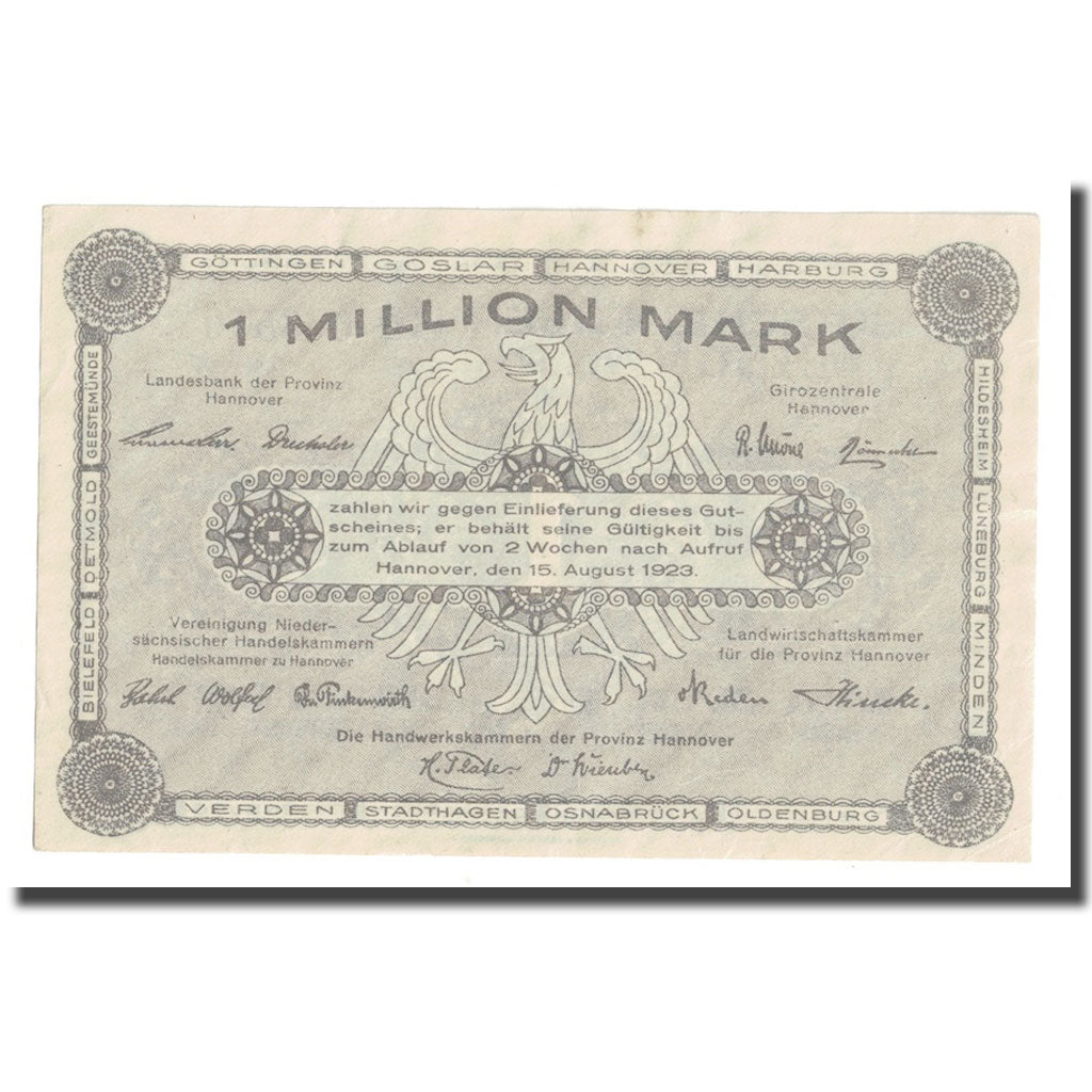 Geldschein, Deutschland, 1 Million Mark, 1923, 1923-08-15, KM:S1101, VZ+