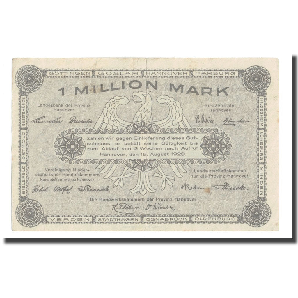 Billet, Allemagne, 1 Million Mark, 1923, 1923-08-15, KM:S1101, TTB