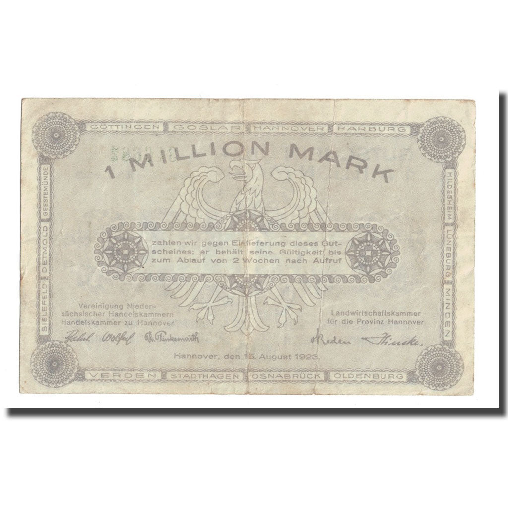 Billet, Allemagne, 1 Million Mark, 1923, 1923-08-15, KM:S1101, TB
