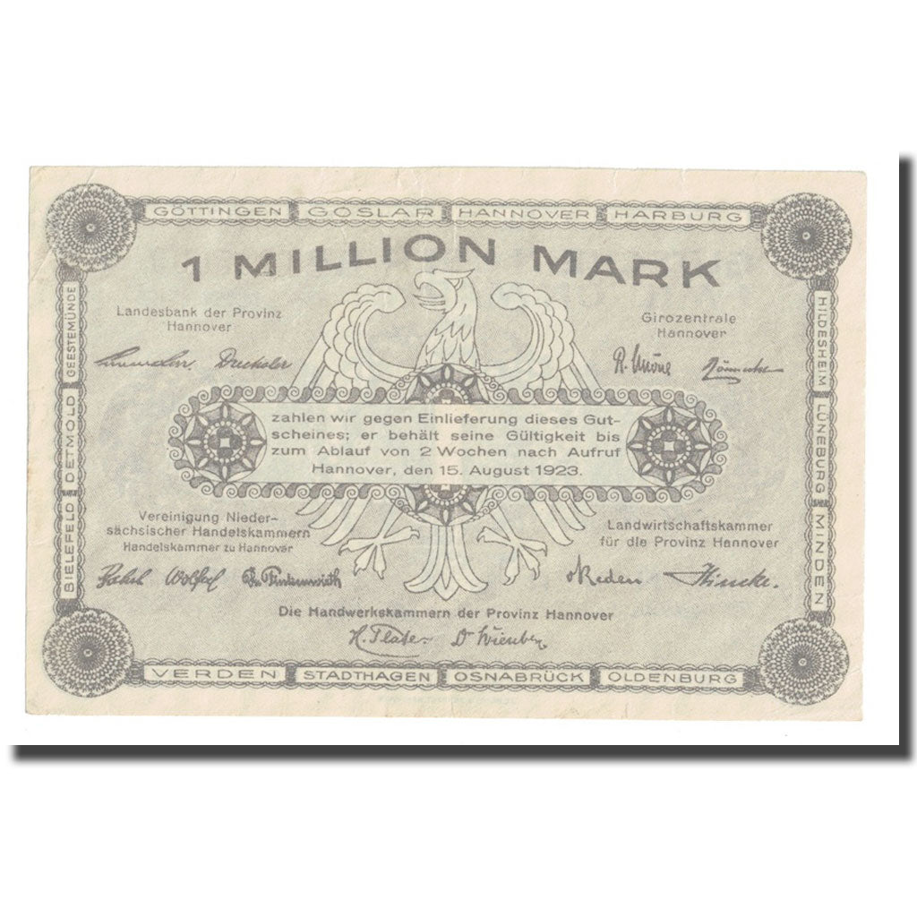 Geldschein, Deutschland, 1 Million Mark, 1923, 1923-08-15, KM:S1101, SS
