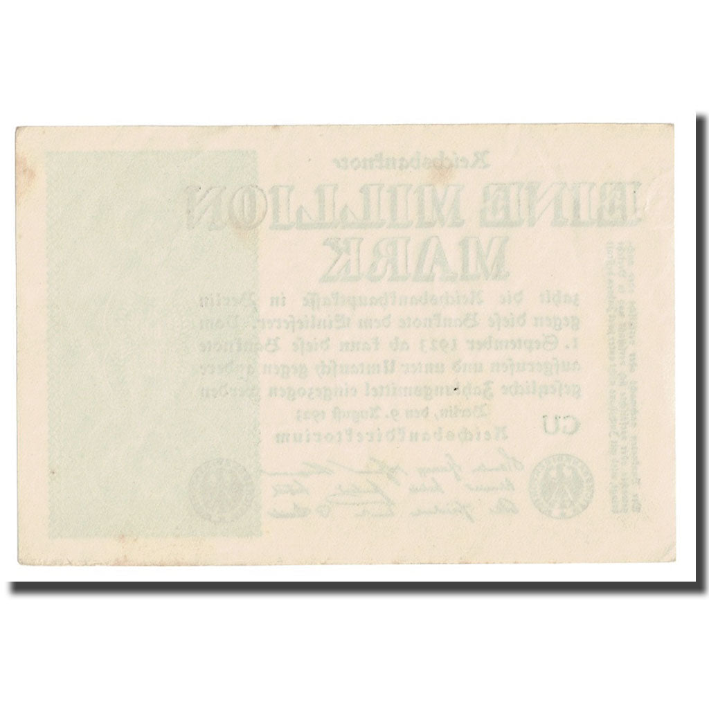 Geldschein, Deutschland, 1 Million Mark, 1923, 1923-08-09, KM:102c, SS