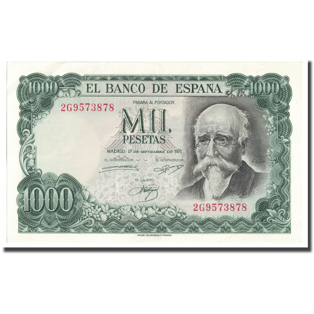 Nota, Espanha, 1000 Pesetas, 1971, 1971-09-17, KM:154, UNC(63)