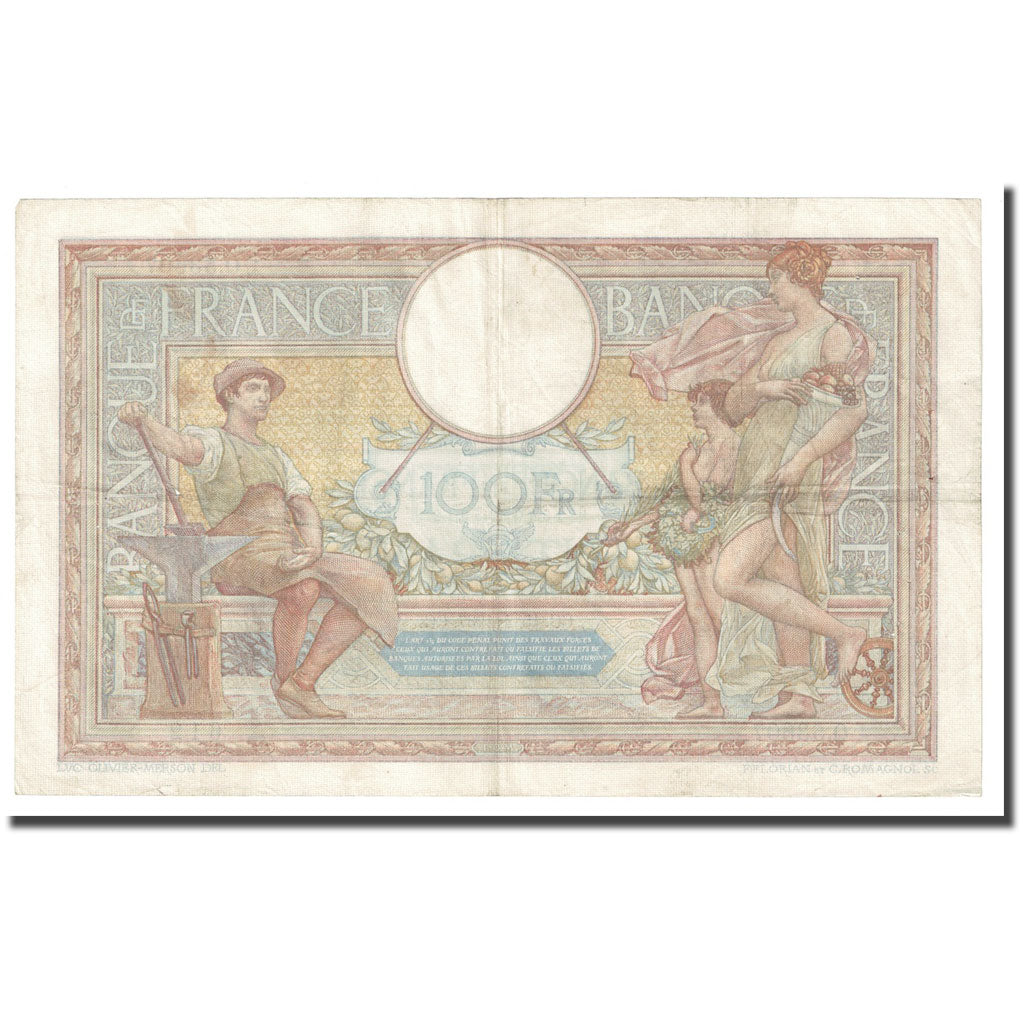 France, 100 Francs, Luc Olivier Merson, 1937, 1937-04-15, TB+, Fayette:24.16