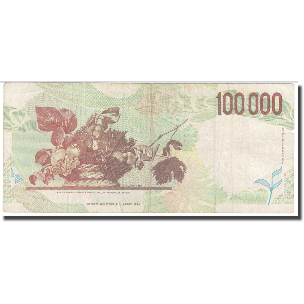 Billet, Italie, 100,000 Lire, 1994, 1994-05-06, KM:117a, TB