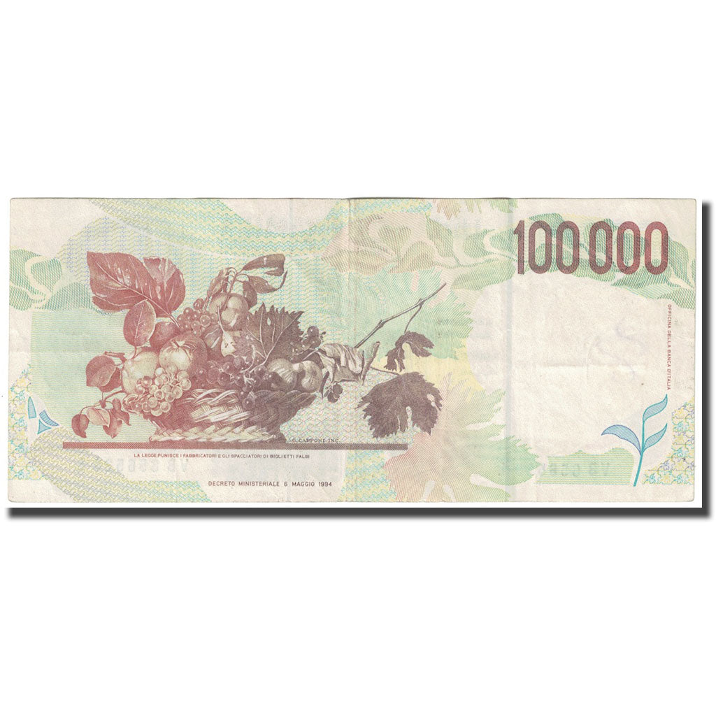 Billet, Italie, 100,000 Lire, 1994, 1994-05-06, KM:117a, TB
