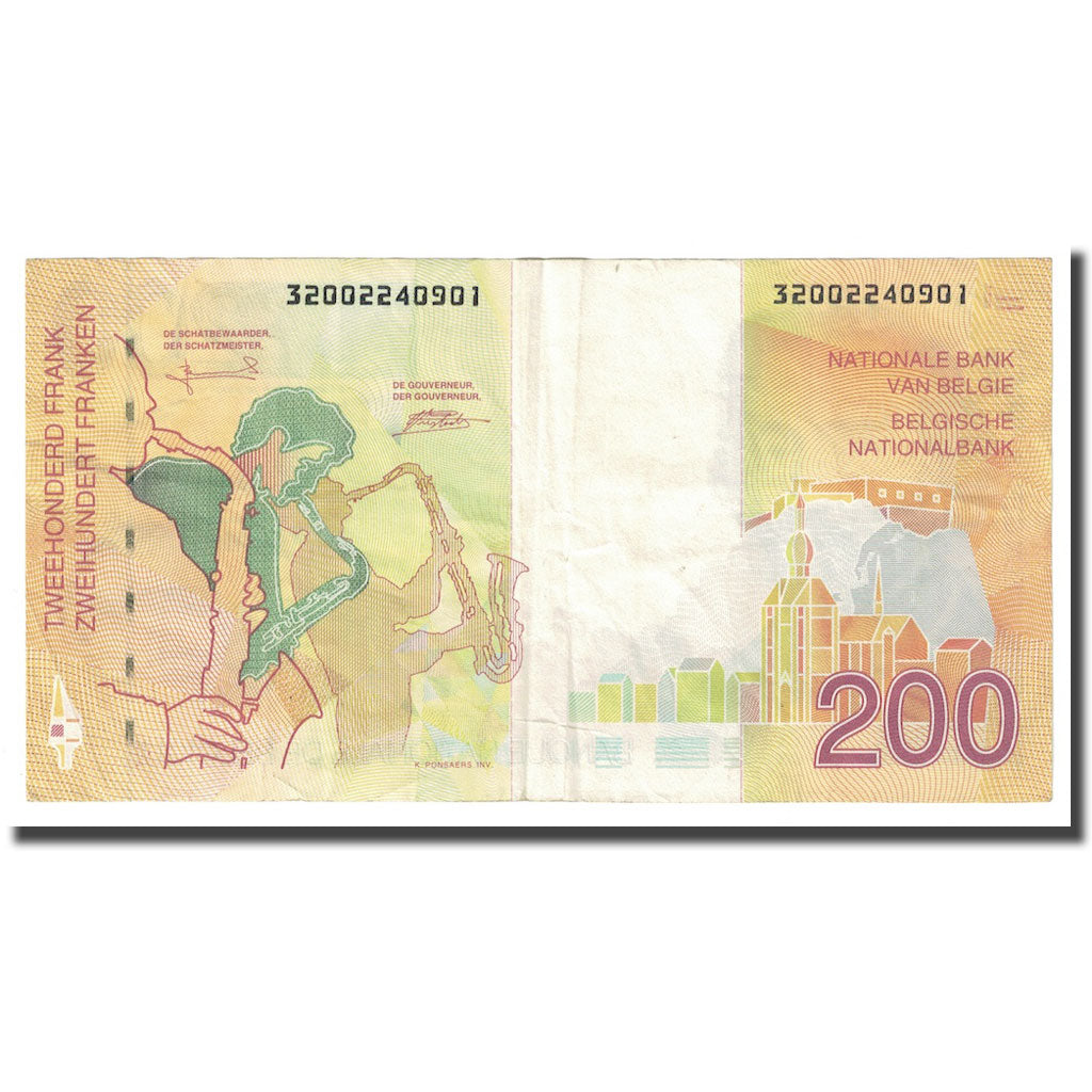Billet, Belgique, 200 Francs, Undated (1995), KM:148, TB+