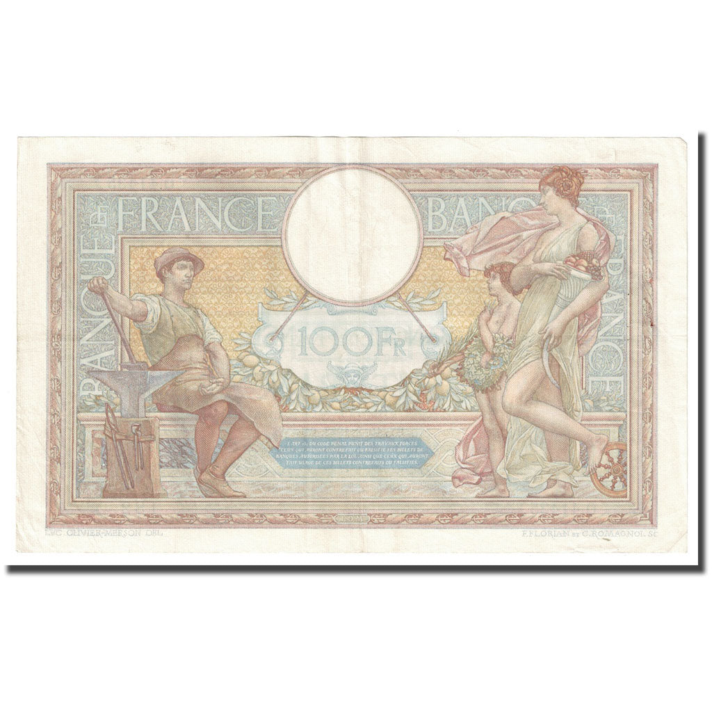 France, 100 Francs, Luc Olivier Merson, 1933, 1933-08-10, TB+, Fayette:24.12