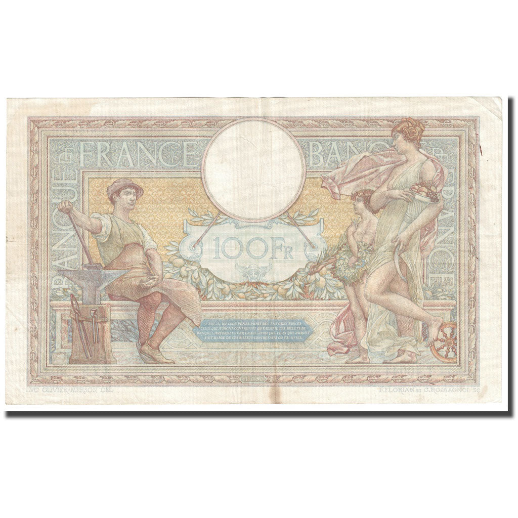France, 100 Francs, Luc Olivier Merson, 1933, 1933-04-06, F(12-15)