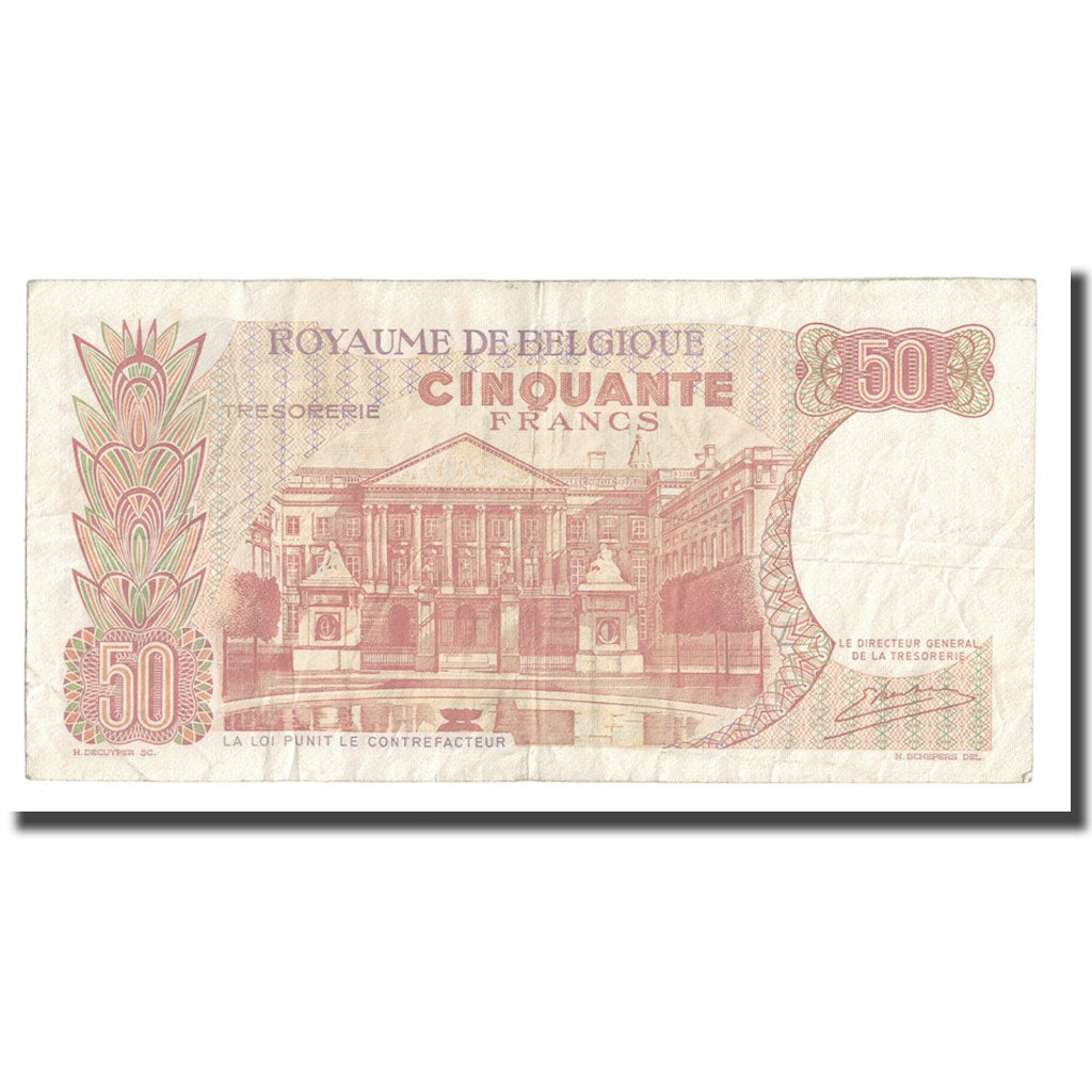 Billet, Belgique, 50 Francs, 1966, 1966-05-16, KM:139, B+