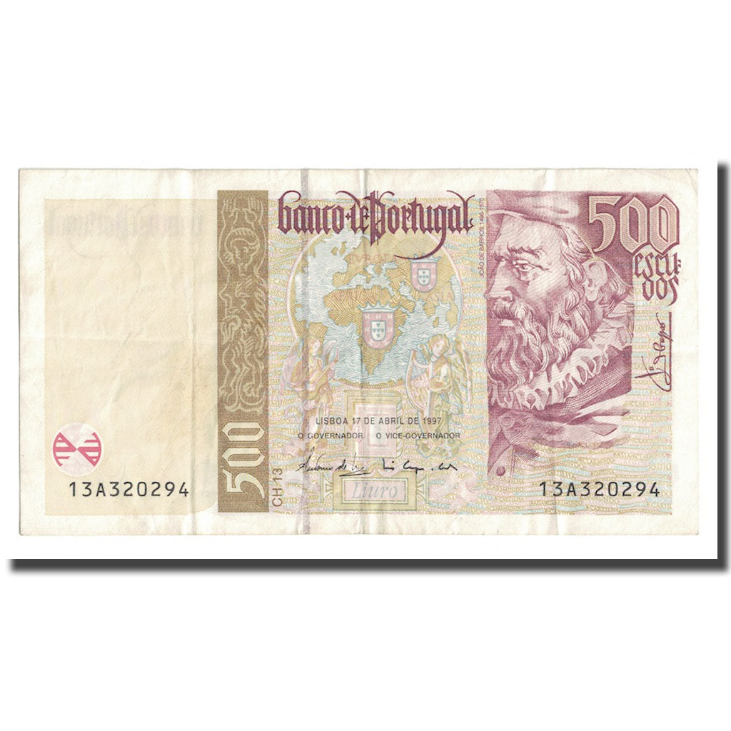 Billet, Portugal, 500 Escudos, 1997, 1997-04-17, KM:187a, TB