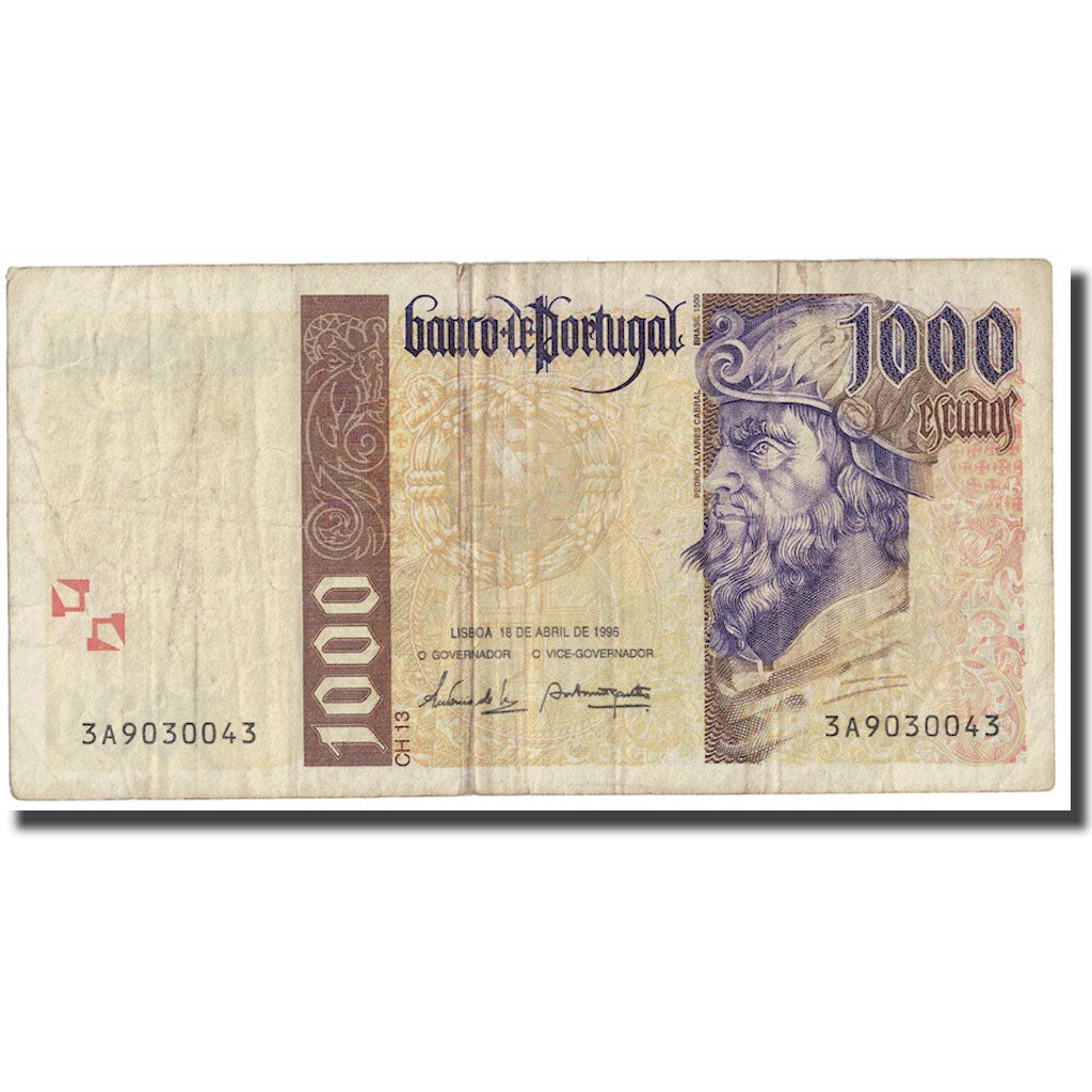 Banknot, Portugal, 1000 Escudos, 1996, 1996-10-31, KM:188b, F(12-15)