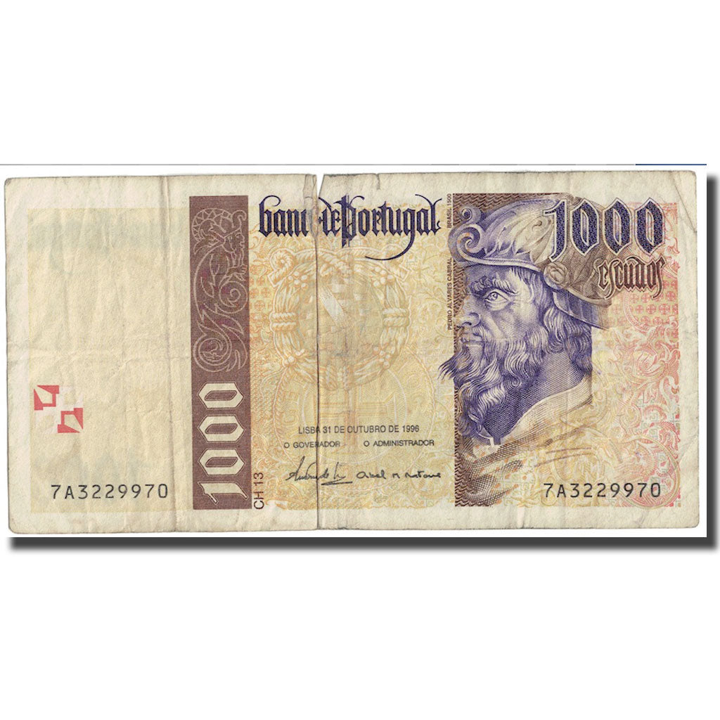 Nota, Portugal, 1000 Escudos, 1996, 1996-10-31, KM:188b, VG(8-10)