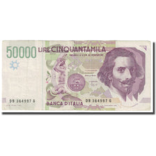 Nota, Itália, 50,000 Lire, 1992, 1992-05-27, KM:116b, F(12-15)