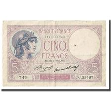 Frankreich, 5 Francs, Violet, 1933, 1933-05-26, SS, Fayette:3.17, KM:72e