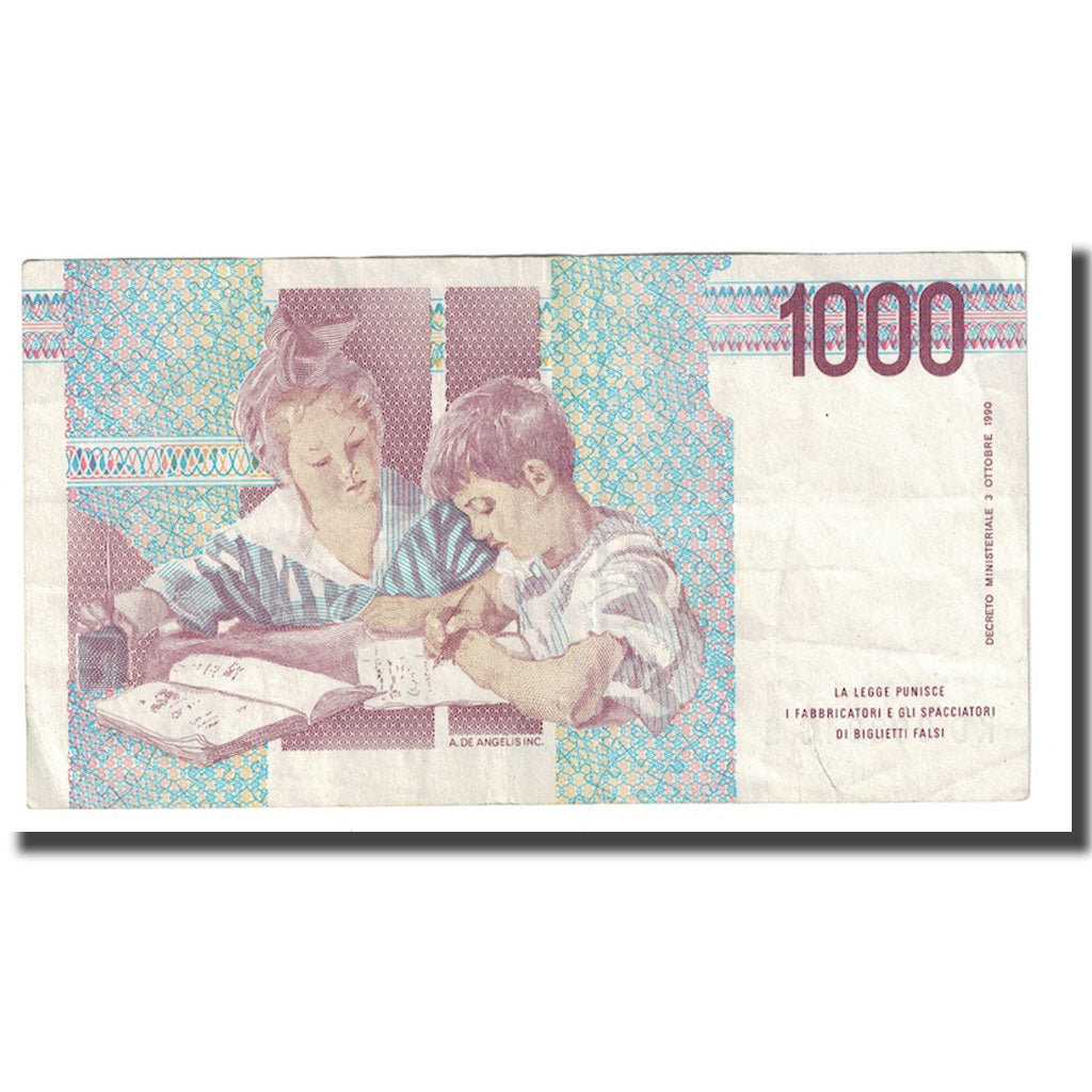 Billet, Italie, 1000 Lire, 1990, 1990-10-03, KM:114b, B+
