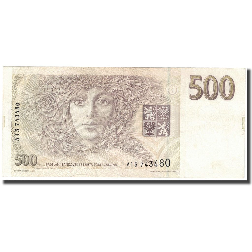 Banknote, Czech Republic, 500 Korun, 1993, KM:7a, EF(40-45)