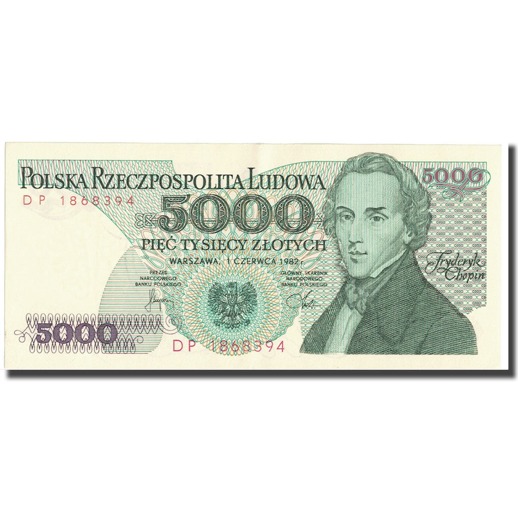 Banconote, Polonia, 5000 Zlotych, 1982, 1982-06-01, KM:150a, FDS