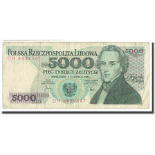 Billet, Pologne, 5000 Zlotych, 1982, 1982-06-01, KM:150a, B+