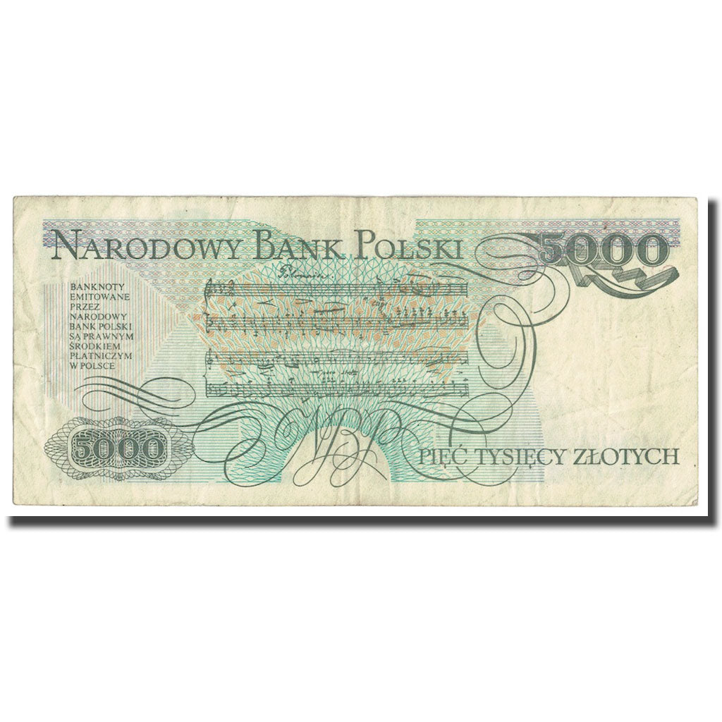 Billet, Pologne, 5000 Zlotych, 1982, 1982-06-01, KM:150a, B+