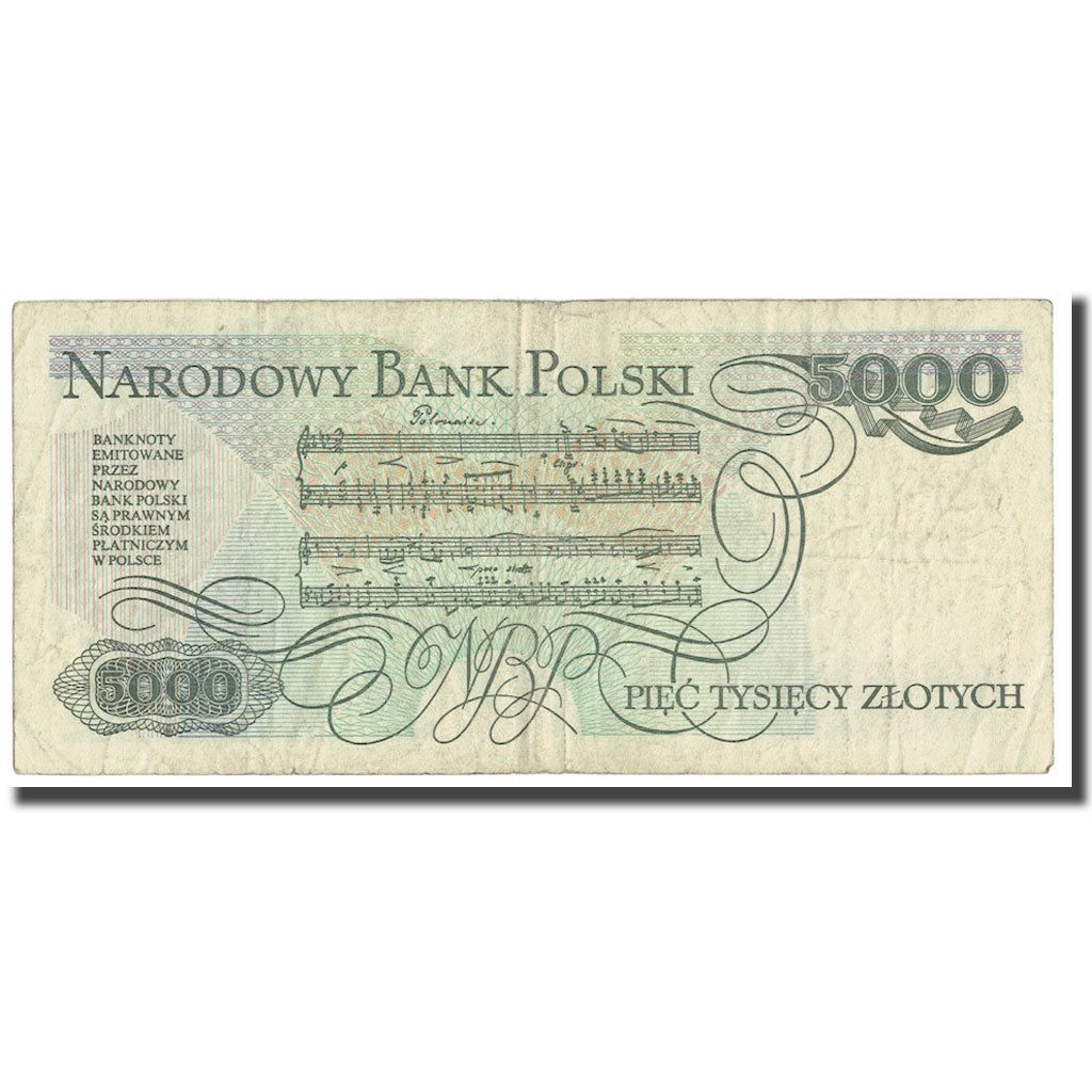 Banconote, Polonia, 5000 Zlotych, 1988, 1988-12-01, KM:150c, B