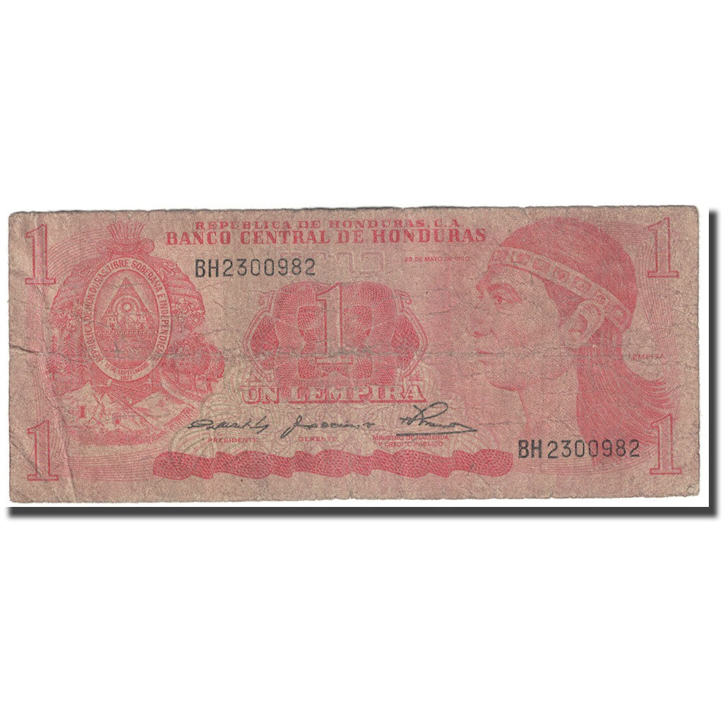 Billet, Honduras, 1 Lempira, 1980, 1980-05-29, KM:68a, AB